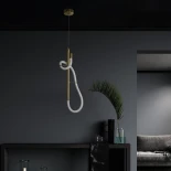 kelvo® GLOW KLV-101-0159 Κρεμαστό Φωτιστικό Οροφής LED 24W 2400lm 360° AC 220-240V IP20 Ρυθμιζόμενο Λευκό CCT με On/Off 2700K/4500K/6000K - Lumileds SMD Chip - Χρυσό Πλατίνα - Μ24 x Π10 x Υ62cm - 3 Χρόνια Εγγύηση