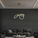 kelvo® GLOW KLV-101-0161 Κρεμαστό Φωτιστικό Οροφής LED 30W 3000lm 360° AC 220-240V IP20 Ρυθμιζόμενο Λευκό CCT με Χειριστήριο από 2700K έως 6000K Dimmable - Lumileds SMD Chip - Χρυσό Πλατίνα - Μ40 x Π40 x Υ30cm - 3 Χρόνια Εγγύηση