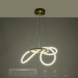 kelvo® GLOW KLV-101-0161 Κρεμαστό Φωτιστικό Οροφής LED 30W 3000lm 360° AC 220-240V IP20 Ρυθμιζόμενο Λευκό CCT με Χειριστήριο από 2700K έως 6000K Dimmable - Lumileds SMD Chip - Χρυσό Πλατίνα - Μ40 x Π40 x Υ30cm - 3 Χρόνια Εγγύηση