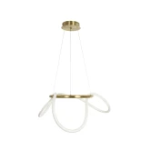 kelvo® GLOW KLV-101-0162 Κρεμαστό Φωτιστικό Οροφής LED 36W 3600lm 360° AC 220-240V IP20 Ρυθμιζόμενο Λευκό CCT με Χειριστήριο από 2700K έως 6000K Dimmable - Lumileds SMD Chip - Χρυσό Πλατίνα - Μ70 x Π70 x Υ40cm - 3 Χρόνια Εγγύηση