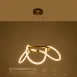 kelvo® GLOW KLV-101-0162 Κρεμαστό Φωτιστικό Οροφής LED 36W 3600lm 360° AC 220-240V IP20 Ρυθμιζόμενο Λευκό CCT με Χειριστήριο από 2700K έως 6000K Dimmable - Lumileds SMD Chip - Χρυσό Πλατίνα - Μ70 x Π70 x Υ40cm - 3 Χρόνια Εγγύηση