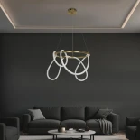 kelvo® GLOW KLV-101-0163 Κρεμαστό Φωτιστικό Οροφής LED 58W 5800lm 360° AC 220-240V IP20 Ρυθμιζόμενο Λευκό CCT με Χειριστήριο από 2700K έως 6000K Dimmable - Lumileds SMD Chip - Χρυσό Πλατίνα - Μ80 x Π80 x Υ40cm - 3 Χρόνια Εγγύηση