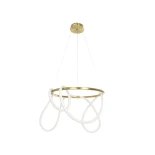 kelvo® GLOW KLV-101-0163 Κρεμαστό Φωτιστικό Οροφής LED 58W 5800lm 360° AC 220-240V IP20 Ρυθμιζόμενο Λευκό CCT με Χειριστήριο από 2700K έως 6000K Dimmable - Lumileds SMD Chip - Χρυσό Πλατίνα - Μ80 x Π80 x Υ40cm - 3 Χρόνια Εγγύηση