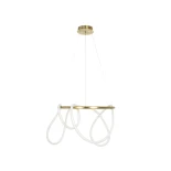 kelvo® GLOW KLV-101-0163 Κρεμαστό Φωτιστικό Οροφής LED 58W 5800lm 360° AC 220-240V IP20 Ρυθμιζόμενο Λευκό CCT με Χειριστήριο από 2700K έως 6000K Dimmable - Lumileds SMD Chip - Χρυσό Πλατίνα - Μ80 x Π80 x Υ40cm - 3 Χρόνια Εγγύηση