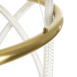 kelvo® GLOW KLV-101-0163 Κρεμαστό Φωτιστικό Οροφής LED 58W 5800lm 360° AC 220-240V IP20 Ρυθμιζόμενο Λευκό CCT με Χειριστήριο από 2700K έως 6000K Dimmable - Lumileds SMD Chip - Χρυσό Πλατίνα - Μ80 x Π80 x Υ40cm - 3 Χρόνια Εγγύηση