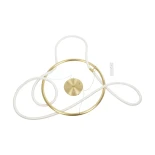 kelvo® GLOW KLV-101-0163 Κρεμαστό Φωτιστικό Οροφής LED 58W 5800lm 360° AC 220-240V IP20 Ρυθμιζόμενο Λευκό CCT με Χειριστήριο από 2700K έως 6000K Dimmable - Lumileds SMD Chip - Χρυσό Πλατίνα - Μ80 x Π80 x Υ40cm - 3 Χρόνια Εγγύηση