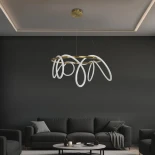 kelvo® GLOW KLV-101-0164 Κρεμαστό Φωτιστικό Οροφής LED 69W 6900lm 360° AC 220-240V IP20 Ρυθμιζόμενο Λευκό CCT με Χειριστήριο από 2700K έως 6000K Dimmable - Lumileds SMD Chip - Χρυσό Πλατίνα - Μ100 x Π100 x Υ40cm - 3 Χρόνια Εγγύηση