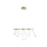 kelvo® GLOW KLV-101-0164 Κρεμαστό Φωτιστικό Οροφής LED 69W 6900lm 360° AC 220-240V IP20 Ρυθμιζόμενο Λευκό CCT με Χειριστήριο από 2700K έως 6000K Dimmable - Lumileds SMD Chip - Χρυσό Πλατίνα - Μ100 x Π100 x Υ40cm - 3 Χρόνια Εγγύηση