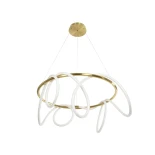 kelvo® GLOW KLV-101-0164 Κρεμαστό Φωτιστικό Οροφής LED 69W 6900lm 360° AC 220-240V IP20 Ρυθμιζόμενο Λευκό CCT με Χειριστήριο από 2700K έως 6000K Dimmable - Lumileds SMD Chip - Χρυσό Πλατίνα - Μ100 x Π100 x Υ40cm - 3 Χρόνια Εγγύηση