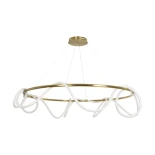 kelvo® GLOW KLV-101-0165 Κρεμαστό Φωτιστικό Οροφής LED 100W 10000lm 360° AC 220-240V IP20 Ρυθμιζόμενο Λευκό CCT με Χειριστήριο από 2700K έως 6000K Dimmable - Lumileds SMD Chip - Χρυσό Πλατίνα - Μ150 x Π150 x Υ100cm - 3 Χρόνια Εγγύηση