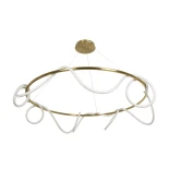 kelvo® GLOW KLV-101-0165 Κρεμαστό Φωτιστικό Οροφής LED 100W 10000lm 360° AC 220-240V IP20 Ρυθμιζόμενο Λευκό CCT με Χειριστήριο από 2700K έως 6000K Dimmable - Lumileds SMD Chip - Χρυσό Πλατίνα - Μ150 x Π150 x Υ100cm - 3 Χρόνια Εγγύηση