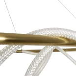 kelvo® GLOW KLV-101-0165 Κρεμαστό Φωτιστικό Οροφής LED 100W 10000lm 360° AC 220-240V IP20 Ρυθμιζόμενο Λευκό CCT με Χειριστήριο από 2700K έως 6000K Dimmable - Lumileds SMD Chip - Χρυσό Πλατίνα - Μ150 x Π150 x Υ100cm - 3 Χρόνια Εγγύηση