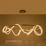 kelvo® GLOW KLV-101-0165 Κρεμαστό Φωτιστικό Οροφής LED 100W 10000lm 360° AC 220-240V IP20 Ρυθμιζόμενο Λευκό CCT με Χειριστήριο από 2700K έως 6000K Dimmable - Lumileds SMD Chip - Χρυσό Πλατίνα - Μ150 x Π150 x Υ100cm - 3 Χρόνια Εγγύηση