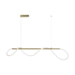 kelvo® GLOW KLV-101-0166 Κρεμαστό Φωτιστικό Οροφής LED 34W 3400lm 360° AC 220-240V IP20 Ρυθμιζόμενο Λευκό CCT με Χειριστήριο από 2700K έως 6000K Dimmable - Lumileds SMD Chip - Χρυσό Πλατίνα - Μ140 x Π40 x Υ30cm - 3 Χρόνια Εγγύηση