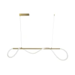 kelvo® GLOW KLV-101-0166 Κρεμαστό Φωτιστικό Οροφής LED 34W 3400lm 360° AC 220-240V IP20 Ρυθμιζόμενο Λευκό CCT με Χειριστήριο από 2700K έως 6000K Dimmable - Lumileds SMD Chip - Χρυσό Πλατίνα - Μ140 x Π40 x Υ30cm - 3 Χρόνια Εγγύηση