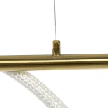 kelvo® GLOW KLV-101-0166 Κρεμαστό Φωτιστικό Οροφής LED 34W 3400lm 360° AC 220-240V IP20 Ρυθμιζόμενο Λευκό CCT με Χειριστήριο από 2700K έως 6000K Dimmable - Lumileds SMD Chip - Χρυσό Πλατίνα - Μ140 x Π40 x Υ30cm - 3 Χρόνια Εγγύηση