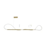 kelvo® GLOW KLV-101-0166 Κρεμαστό Φωτιστικό Οροφής LED 34W 3400lm 360° AC 220-240V IP20 Ρυθμιζόμενο Λευκό CCT με Χειριστήριο από 2700K έως 6000K Dimmable - Lumileds SMD Chip - Χρυσό Πλατίνα - Μ140 x Π40 x Υ30cm - 3 Χρόνια Εγγύηση