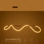 kelvo® GLOW KLV-101-0166 Κρεμαστό Φωτιστικό Οροφής LED 34W 3400lm 360° AC 220-240V IP20 Ρυθμιζόμενο Λευκό CCT με Χειριστήριο από 2700K έως 6000K Dimmable - Lumileds SMD Chip - Χρυσό Πλατίνα - Μ140 x Π40 x Υ30cm - 3 Χρόνια Εγγύηση