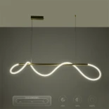 kelvo® GLOW KLV-101-0166 Κρεμαστό Φωτιστικό Οροφής LED 34W 3400lm 360° AC 220-240V IP20 Ρυθμιζόμενο Λευκό CCT με Χειριστήριο από 2700K έως 6000K Dimmable - Lumileds SMD Chip - Χρυσό Πλατίνα - Μ140 x Π40 x Υ30cm - 3 Χρόνια Εγγύηση