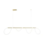 kelvo® GLOW KLV-101-0167 Κρεμαστό Φωτιστικό Οροφής LED 45W 4500lm 360° AC 220-240V IP20 Ρυθμιζόμενο Λευκό CCT με Χειριστήριο από 2700K έως 6000K Dimmable - Lumileds SMD Chip - Χρυσό Πλατίνα - Μ180 x Π30 x Υ40cm - 3 Χρόνια Εγγύηση