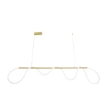 kelvo® GLOW KLV-101-0167 Κρεμαστό Φωτιστικό Οροφής LED 45W 4500lm 360° AC 220-240V IP20 Ρυθμιζόμενο Λευκό CCT με Χειριστήριο από 2700K έως 6000K Dimmable - Lumileds SMD Chip - Χρυσό Πλατίνα - Μ180 x Π30 x Υ40cm - 3 Χρόνια Εγγύηση