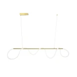 kelvo® GLOW KLV-101-0167 Κρεμαστό Φωτιστικό Οροφής LED 45W 4500lm 360° AC 220-240V IP20 Ρυθμιζόμενο Λευκό CCT με Χειριστήριο από 2700K έως 6000K Dimmable - Lumileds SMD Chip - Χρυσό Πλατίνα - Μ180 x Π30 x Υ40cm - 3 Χρόνια Εγγύηση