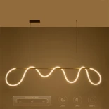 kelvo® GLOW KLV-101-0167 Κρεμαστό Φωτιστικό Οροφής LED 45W 4500lm 360° AC 220-240V IP20 Ρυθμιζόμενο Λευκό CCT με Χειριστήριο από 2700K έως 6000K Dimmable - Lumileds SMD Chip - Χρυσό Πλατίνα - Μ180 x Π30 x Υ40cm - 3 Χρόνια Εγγύηση