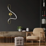 kelvo® GLOW KLV-101-0169 Φωτιστικό Τοίχου / Απλίκα LED 18W 1800lm 360° AC 220-240V IP20 Ρυθμιζόμενο Λευκό CCT με On/Off 2700K/4500K/6000K - Lumileds SMD Chip - Χρυσό Πλατίνα - Μ30 x Π15 x Υ70cm - 3 Χρόνια Εγγύηση