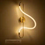 kelvo® GLOW KLV-101-0169 Φωτιστικό Τοίχου / Απλίκα LED 18W 1800lm 360° AC 220-240V IP20 Ρυθμιζόμενο Λευκό CCT με On/Off 2700K/4500K/6000K - Lumileds SMD Chip - Χρυσό Πλατίνα - Μ30 x Π15 x Υ70cm - 3 Χρόνια Εγγύηση