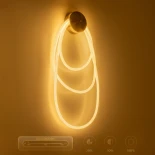 kelvo® GLOW KLV-101-0171 Φωτιστικό Τοίχου / Απλίκα LED 60W 6000lm 360° AC 220-240V IP20 Ρυθμιζόμενο Λευκό CCT με Χειριστήριο από 2700K έως 6000K Dimmable - Lumileds SMD Chip - Χρυσό Πλατίνα - Μ40 x Π15 x Υ110cm - 3 Χρόνια Εγγύηση