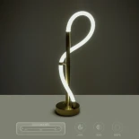 kelvo® GLOW KLV-101-0172 Επιτραπέζιο Φωτιστικό Πορτατίφ LED 18W 1800lm 360° AC 220-240V IP20 Ρυθμιζόμενο Λευκό CCT με Αφή 2700K/4500K/6000K Dimmable - Lumileds SMD Chip - Χρυσό Πλατίνα - Μ30 x Π30 x Υ60cm - 3 Χρόνια Εγγύηση