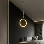 kelvo® GLOW KLV-101-0175 Κρεμαστό Φωτιστικό Οροφής LED 18W 1800lm 360° AC 220-240V IP20 Ρυθμιζόμενο Λευκό CCT με On/Off 2700K/4500K/6000K - Lumileds SMD Chip - Χρυσό Πλατίνα - Μ30 x Π6 x Υ60cm - 3 Χρόνια Εγγύηση