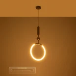 kelvo® GLOW KLV-101-0175 Κρεμαστό Φωτιστικό Οροφής LED 18W 1800lm 360° AC 220-240V IP20 Ρυθμιζόμενο Λευκό CCT με On/Off 2700K/4500K/6000K - Lumileds SMD Chip - Χρυσό Πλατίνα - Μ30 x Π6 x Υ60cm - 3 Χρόνια Εγγύηση