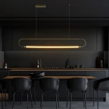 kelvo® GLOW KLV-101-0177 Κρεμαστό Φωτιστικό Οροφής LED 15W 1500lm 360° AC 220-240V IP20 Ρυθμιζόμενο Λευκό CCT με Χειριστήριο από 2700K έως 6000K Dimmable - Lumileds SMD Chip - Χρυσό Πλατίνα - Μ120 x Π3 x Υ17cm - 3 Χρόνια Εγγύηση