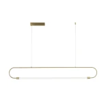 kelvo® GLOW KLV-101-0177 Κρεμαστό Φωτιστικό Οροφής LED 15W 1500lm 360° AC 220-240V IP20 Ρυθμιζόμενο Λευκό CCT με Χειριστήριο από 2700K έως 6000K Dimmable - Lumileds SMD Chip - Χρυσό Πλατίνα - Μ120 x Π3 x Υ17cm - 3 Χρόνια Εγγύηση