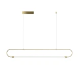 kelvo® GLOW KLV-101-0177 Κρεμαστό Φωτιστικό Οροφής LED 15W 1500lm 360° AC 220-240V IP20 Ρυθμιζόμενο Λευκό CCT με Χειριστήριο από 2700K έως 6000K Dimmable - Lumileds SMD Chip - Χρυσό Πλατίνα - Μ120 x Π3 x Υ17cm - 3 Χρόνια Εγγύηση