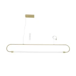 kelvo® GLOW KLV-101-0177 Κρεμαστό Φωτιστικό Οροφής LED 15W 1500lm 360° AC 220-240V IP20 Ρυθμιζόμενο Λευκό CCT με Χειριστήριο από 2700K έως 6000K Dimmable - Lumileds SMD Chip - Χρυσό Πλατίνα - Μ120 x Π3 x Υ17cm - 3 Χρόνια Εγγύηση