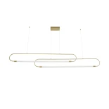 kelvo® GLOW KLV-101-0178 Κρεμαστό Φωτιστικό Οροφής LED 28W 2800lm 360° AC 220-240V IP20 Ρυθμιζόμενο Λευκό CCT με Χειριστήριο από 2700K έως 6000K Dimmable - Lumileds SMD Chip - Χρυσό Πλατίνα - Μ167 x Π7 x Υ24cm - 3 Χρόνια Εγγύηση