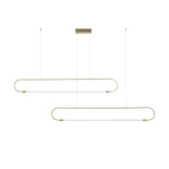 kelvo® GLOW KLV-101-0178 Κρεμαστό Φωτιστικό Οροφής LED 28W 2800lm 360° AC 220-240V IP20 Ρυθμιζόμενο Λευκό CCT με Χειριστήριο από 2700K έως 6000K Dimmable - Lumileds SMD Chip - Χρυσό Πλατίνα - Μ167 x Π7 x Υ24cm - 3 Χρόνια Εγγύηση