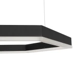 kelvo® LEXAGON KLV-101-0179 Κρεμαστό Φωτιστικό Οροφής LED 120W 12000lm 200° AC 220-240V IP20 Ρυθμιζόμενο Λευκό CCT με Χειριστήριο από 2700K έως 6000K Dimmable - Lumileds SMD Chip - Μαύρο Ματ - Μ110 x Π90 x Υ110cm - 3 Χρόνια Εγγύηση