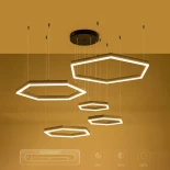 kelvo® LEXAGON KLV-101-0179 Κρεμαστό Φωτιστικό Οροφής LED 120W 12000lm 200° AC 220-240V IP20 Ρυθμιζόμενο Λευκό CCT με Χειριστήριο από 2700K έως 6000K Dimmable - Lumileds SMD Chip - Μαύρο Ματ - Μ110 x Π90 x Υ110cm - 3 Χρόνια Εγγύηση