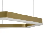 kelvo® LEXAGON KLV-101-0180 Κρεμαστό Φωτιστικό Οροφής LED 120W 12000lm 200° AC 220-240V IP20 Ρυθμιζόμενο Λευκό CCT με Χειριστήριο από 2700K έως 6000K Dimmable - Lumileds SMD Chip - Χρυσό Πλατίνα - Μ110 x Π90 x Υ110cm - 3 Χρόνια Εγγύηση