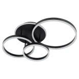 kelvo® VENOM KLV-101-0184 Φωτιστικό Οροφής LED 100W 10000lm 360° AC 220-240V IP20 Ρυθμιζόμενο Λευκό CCT με Χειριστήριο από 2700K έως 6000K Dimmable - Lumileds SMD Chip - Μαύρο Ματ - Μ70 x Π40 x Υ16cm - 3 Χρόνια Εγγύηση