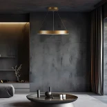 kelvo® VENOM KLV-101-0189 Κρεμαστό Φωτιστικό Οροφής LED 45W 4500lm 120° AC 220-240V IP20 Ρυθμιζόμενο Λευκό CCT με Χειριστήριο από 2700K έως 6000K Dimmable - Lumileds SMD Chip - Χρυσό Πλατίνα - Μ60 x Π60 x Υ6.5cm - 3 Χρόνια Εγγύηση