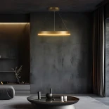 kelvo® VENOM KLV-101-0189 Κρεμαστό Φωτιστικό Οροφής LED 45W 4500lm 120° AC 220-240V IP20 Ρυθμιζόμενο Λευκό CCT με Χειριστήριο από 2700K έως 6000K Dimmable - Lumileds SMD Chip - Χρυσό Πλατίνα - Μ60 x Π60 x Υ6.5cm - 3 Χρόνια Εγγύηση