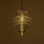 GLOBOSTAR® CORTE 206-0028 Μοντέρνο Κρεμαστό Φωτιστικό Οροφής με Ντουί 1 x E27 AC 220-240V IP20 - Μαύρο Φιμέ - Μ25 x Π25 x Υ30cm