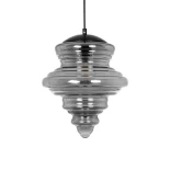 GLOBOSTAR® CORTE 206-0028 Μοντέρνο Κρεμαστό Φωτιστικό Οροφής με Ντουί 1 x E27 AC 220-240V IP20 - Μαύρο Φιμέ - Μ25 x Π25 x Υ30cm