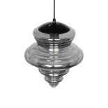 GLOBOSTAR® CORTE 206-0028 Μοντέρνο Κρεμαστό Φωτιστικό Οροφής με Ντουί 1 x E27 AC 220-240V IP20 - Μαύρο Φιμέ - Μ25 x Π25 x Υ30cm