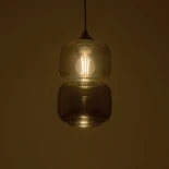 GLOBOSTAR® PIAGE 206-0036 Μοντέρνο Κρεμαστό Φωτιστικό Οροφής με Ντουί 1 x E27 AC 220-240V IP20 - Μαύρο Φιμέ - Μ18 x Π18 x Υ31cm