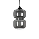 GLOBOSTAR® PIAGE 206-0036 Μοντέρνο Κρεμαστό Φωτιστικό Οροφής με Ντουί 1 x E27 AC 220-240V IP20 - Μαύρο Φιμέ - Μ18 x Π18 x Υ31cm